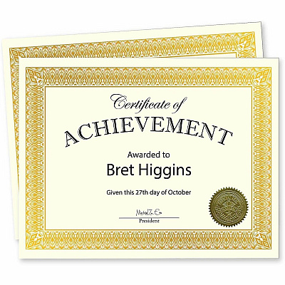 Geographics Achievement Essentials Certificates Kit (49994)