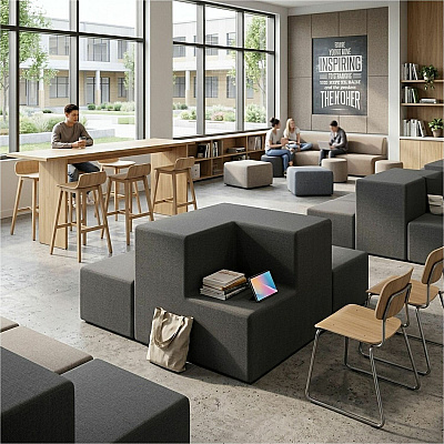 Learniture Shapes Series II 2-Tier Corner Soft Seating (LNTSS2ICBK)
