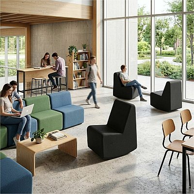 Learniture Shapes Series II 4-Tier Soft Seating (LNTSSRBK)