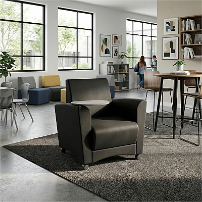 Learniture Shapes Series II Common Area Chair w/Tablet Arm (LNT1601BKCS)
