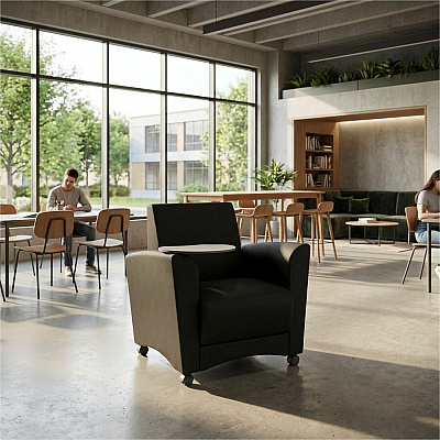 Learniture Shapes Series II Common Area Chair w/Tablet Arm (LNT1601BKCS)
