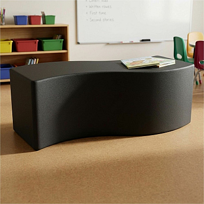 Learniture Shapes Series II Soft Seating Wave Bench (LNT1076BK)