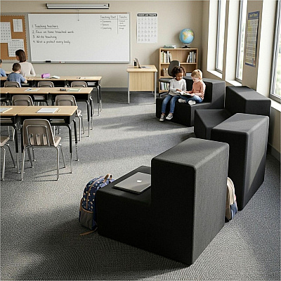Learniture Shapes Series II 2-Tier Soft Seating (LNTSS2BK)