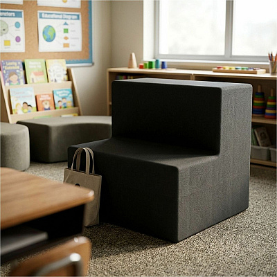 Learniture Shapes Series II 2-Tier Soft Seating (LNTSS2BK)