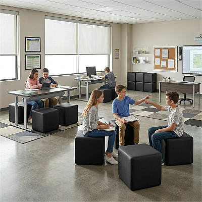 Learniture Shapes Series II Modular Cube Soft Seating (LNT1001BK)