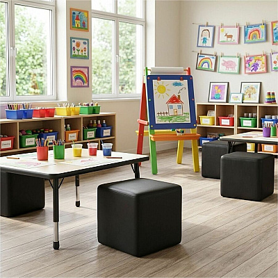 Learniture Shapes Series II Modular Cube Soft Seating (LNT1001BK)