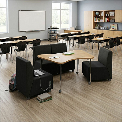 Learniture Shapes Series II Chair w/Charging Ports (LNT1022BKA)