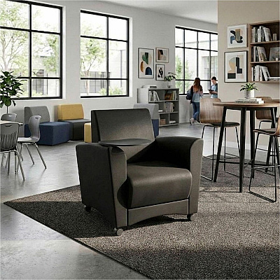 Learniture Shapes Series II Common Area Chair w/Tablet Arm (LNT1601BKGT)