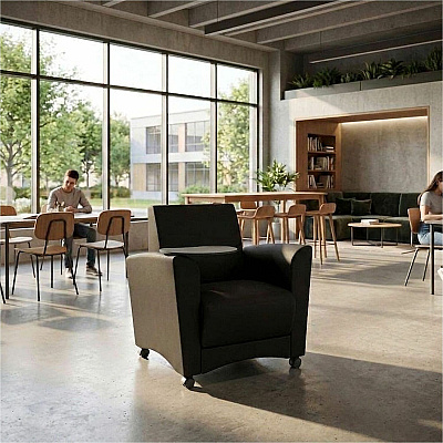 Learniture Shapes Series II Common Area Chair w/Tablet Arm (LNT1601BKGT)