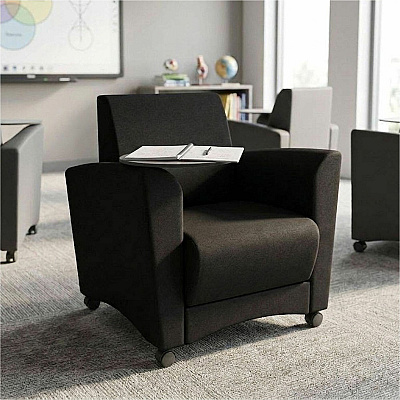 Learniture Shapes Series II Common Area Chair w/Tablet Arm (LNT1601BKGT)
