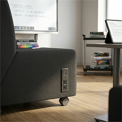 Learniture Shapes Series II Soft Seating Sofa w/Charging Ports (LNT1023BKA)