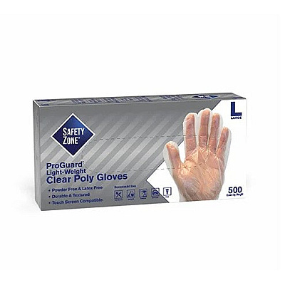 Safety Zone Polyethylene Powder Free Gloves Clear Med - Case Of 1000 (GDPE-MD)