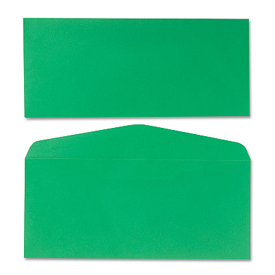 Quality Park Colored Envelope, #10, Commercial Flap, Gummed Closure, 4.13 x 9.5, Green, 25/Pack (QUA11135)