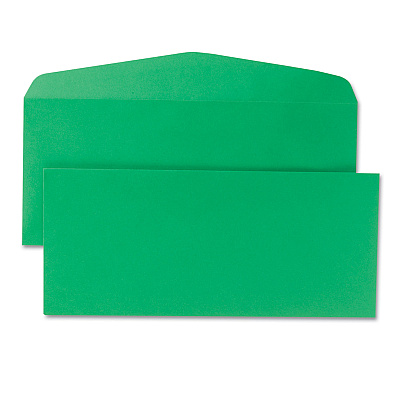 Quality Park Colored Envelope, #10, Commercial Flap, Gummed Closure, 4.13 x 9.5, Green, 25/Pack (QUA11135)
