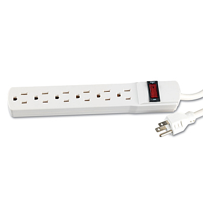 Innovera Power Strip, 6 Outlets, 15 ft Cord, Ivory (IVR73315)