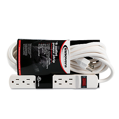 Innovera Power Strip, 6 Outlets, 15 ft Cord, Ivory (IVR73315)