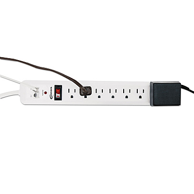Innovera Surge Protector, 7 AC Outlets, 4 ft Cord, 1,080 J, White (IVR71654)