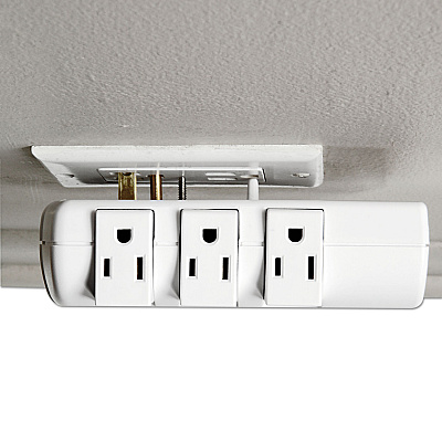 Innovera Wall Mount Surge Protector, 6 AC Outlets, 2,160 J, White (IVR71651)