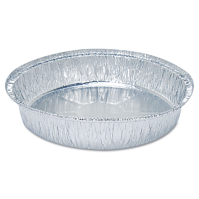 HFA Round Aluminum Container with Lid, 48 oz, 9" Diameter, Silver, 500/Carton (HFA204630)