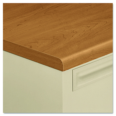 HON 38000 Series Left Pedestal Desk, 72" x 36" x 29.5", Harvest/Putty (HON38294LCL)