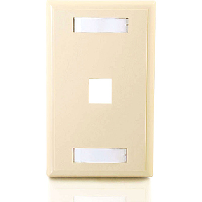 C2G 1-port Keystone Wallplate Ivory (03710)