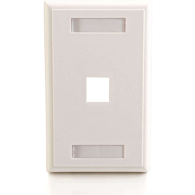 C2G 1-port Keystone Wallplate White (03410)