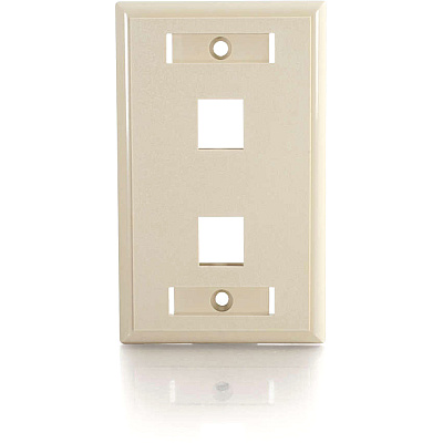 C2G 2-port Keystone Wallplate Ivory (03711)