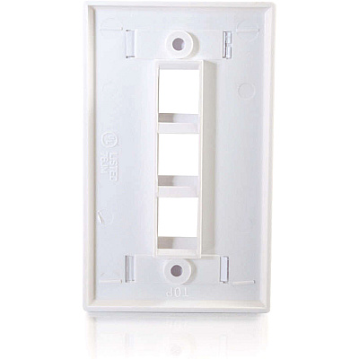 C2G 3-port Keystone Wall Plate - White (03412)