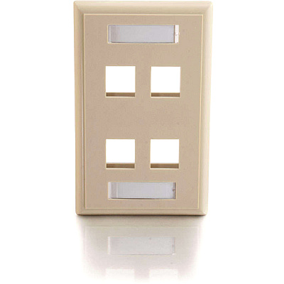 C2G 4-port Keystone Wallplate Ivory (03713)
