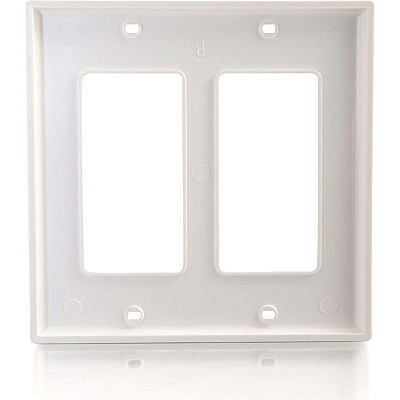C2G Dual Gane Decora Wallplate White (03728)
