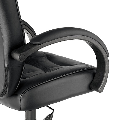 Alera Strada Series High-Back Swivel/Tilt Top-Grain Leather Chair, Supports Up to 275 lb, 17.91" to 21.85" Seat Height, Black (ALESR41LS10B)
