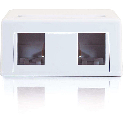 C2G Keystone Jack Surface Mntbox 2-port Wht (03833)