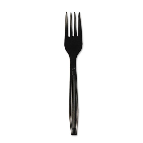 Boardwalk Heavyweight Polystyrene Cutlery, Fork, Black, 1000/Carton (FORKHWBLA)