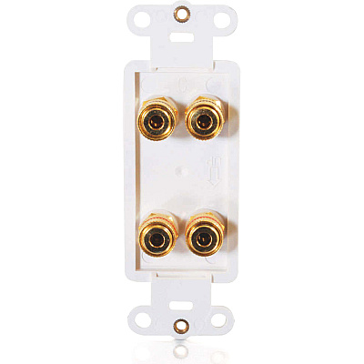 C2G Decora Banana Jack 2-pair Insert Wht (03964)