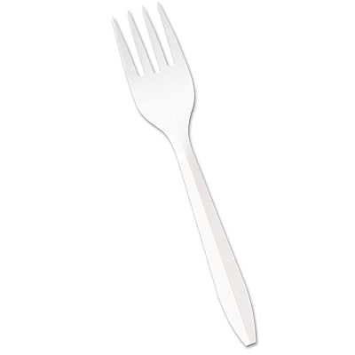 Boardwalk Mediumweight Polypropylene Cutlery, Fork, White, 1000/Carton (BWKFORKMWPP)