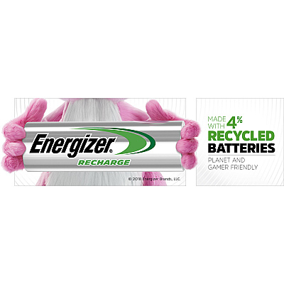 Energizer Recharge Power Plus Rechargeable AA Batteries, 4 Pack (EVENH15BP4)