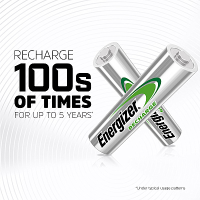 Energizer Recharge Power Plus Rechargeable AA Batteries, 4 Pack (EVENH15BP4)