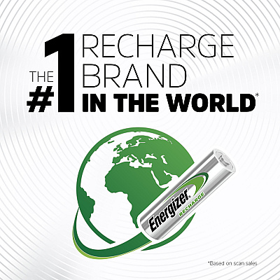 Energizer Recharge Power Plus Rechargeable AA Batteries, 4 Pack (EVENH15BP4)