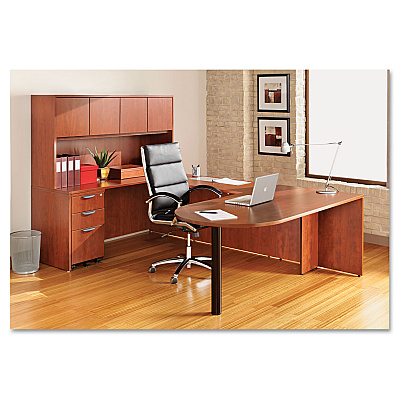 Alera Neratoli High-Back Slim Profile Chair, Faux Leather, 275 lb Cap, 17.32" to 21.25" Seat Height, Black Seat/Back, Chrome (ALENR4119)