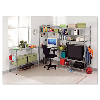 Alera NSF Certified Industrial Four-Shelf Wire Shelving Kit, 48w x 18d x 72h, Silver (ALESW504818SR)