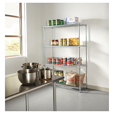 Alera NSF Certified Industrial Four-Shelf Wire Shelving Kit, 48w x 18d x 72h, Silver (ALESW504818SR)