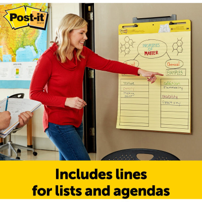 Post-it Self-Stick Easel Pads with Faint Rule (MMM561)