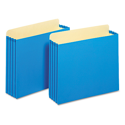 Pendaflex File Cabinet Pockets, 3.5" Expansion, Letter Size, Blue, 10/Box (PFXFC1524PBLU)