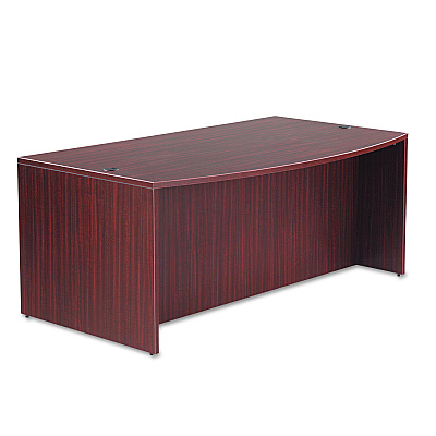 Alera Valencia Series Bow Front Desk Shell, 71" x 41.38" x 29.63", Mahogany (ALEVA227236MY)