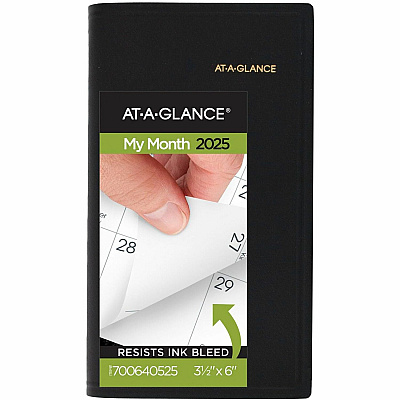 At-A-Glance Monthly Planner, Black, Pocket, 3 1/2" x 6" (7006405)