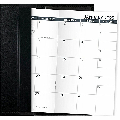 At-A-Glance Monthly Planner, Black, Pocket, 3 1/2" x 6" (7006405)