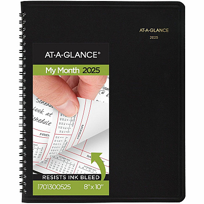 AT-A-GLANCE Monthly Planner in Business Week Format, 10 x 8, Black Cover, 12-Month (Jan to Dec): 2026 (7013005)