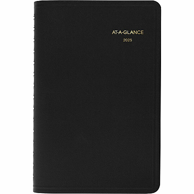 AT-A-GLANCE Daily Appointment Book with 30-Minute Appointments, 8 x 5, Black Cover, 12-Month (Jan to Dec): 2026 (7020705)