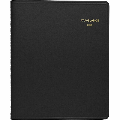AT-A-GLANCE 24-Hour Daily Appointment Book, 11 x 8.5, Black Cover, 12-Month (Jan to Dec): 2026 (7021405)