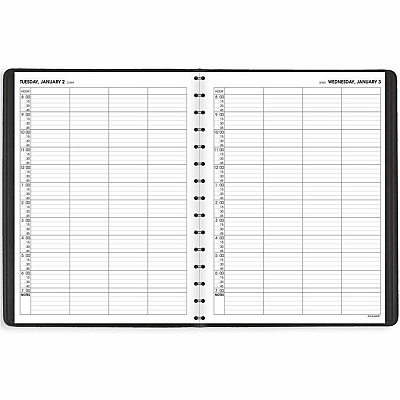 AT-A-GLANCE Four-Person Group Daily Appointment Book, 11 x 8, Black Cover, 12-Month (Jan to Dec): 2026 (7082205)